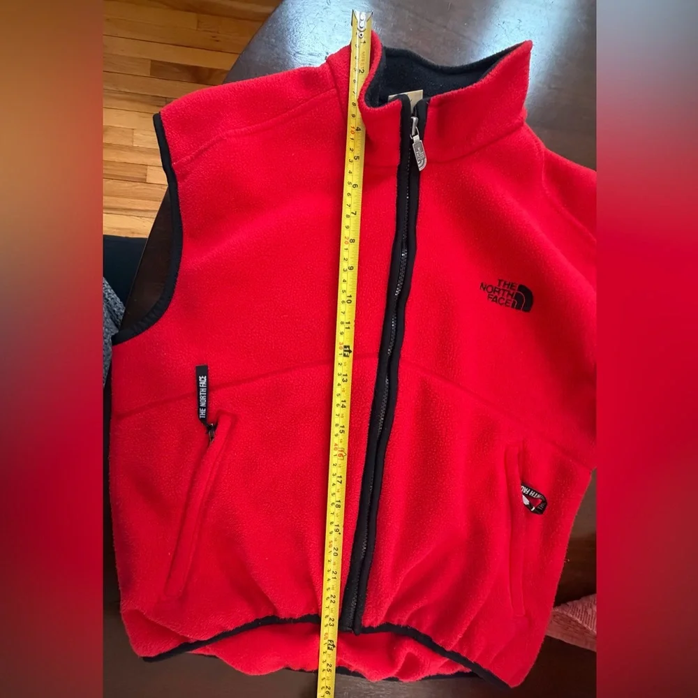 The North Face Polartec Vintage Red Fleece Full Zip Vest, Sleeveless Outerwear